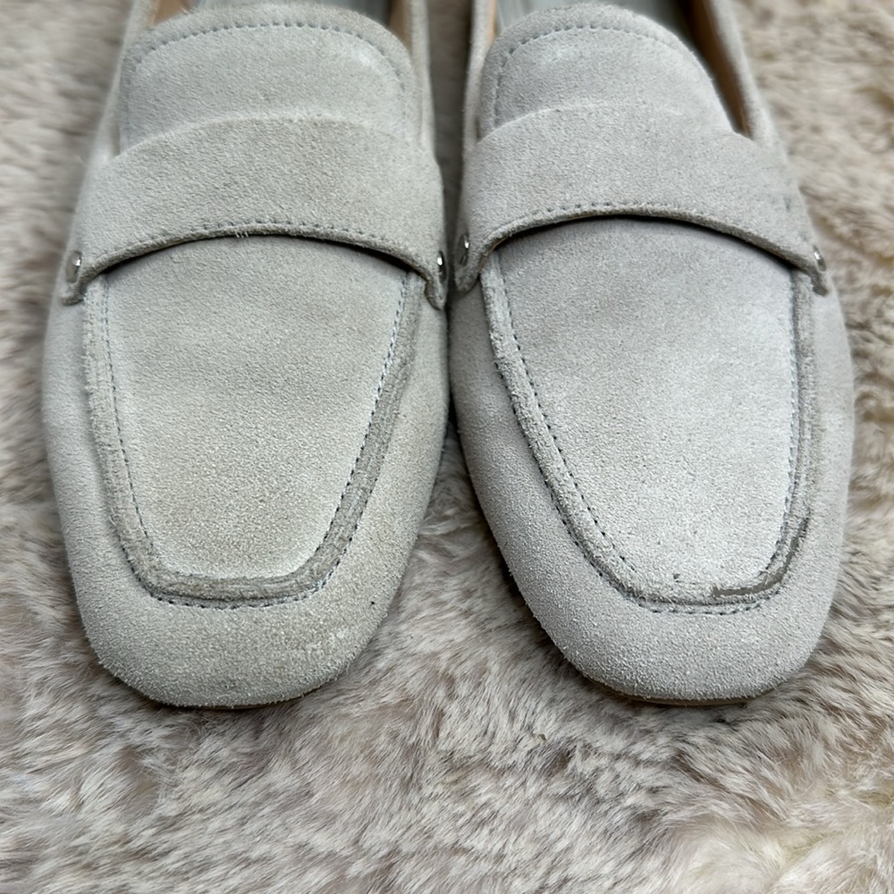 Franco Sarto Light Gray Suede Driving Loafers - Picture 9 of 16